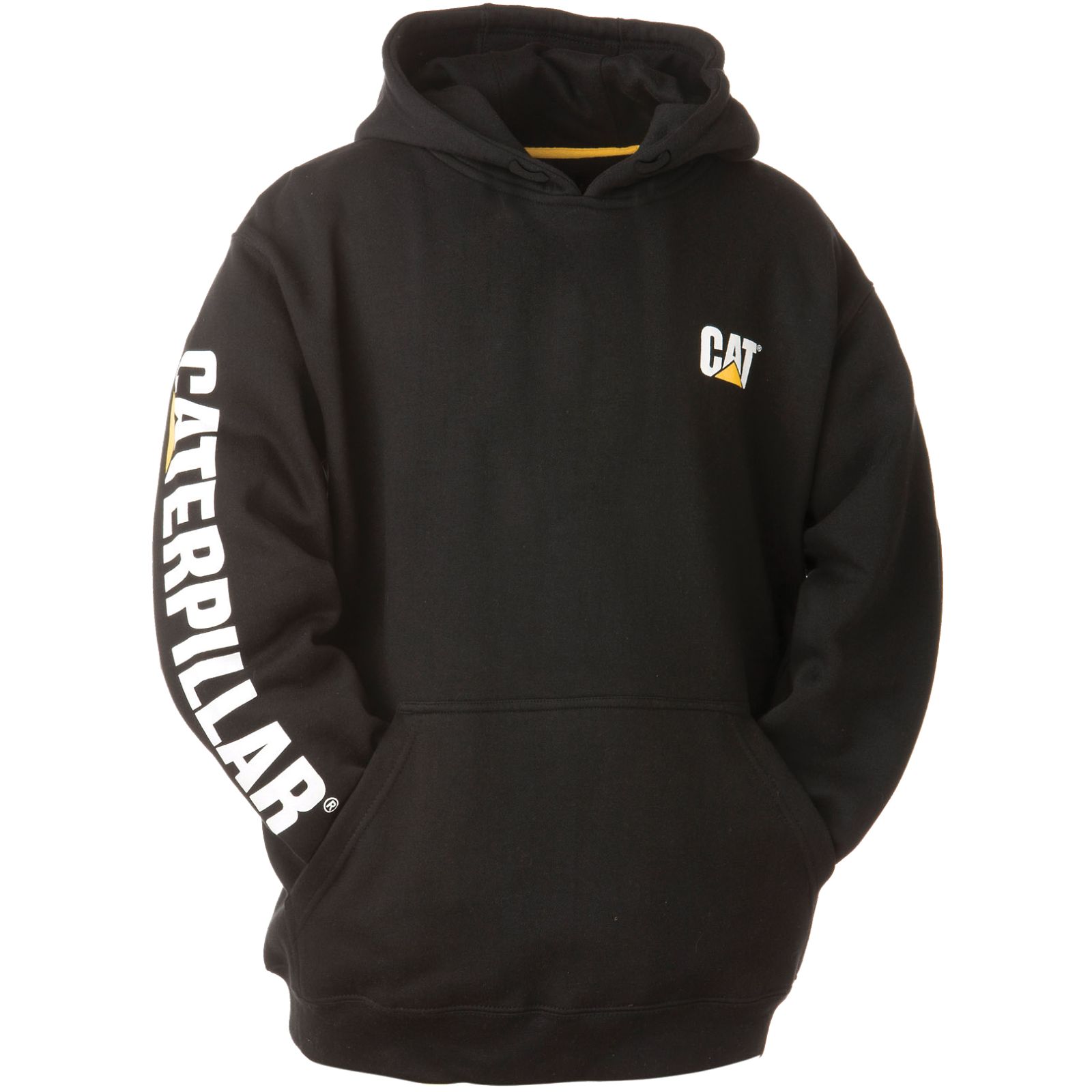 Caterpillar Trademark Banner Philippines - Mens Hoodies - Black 43287COJY